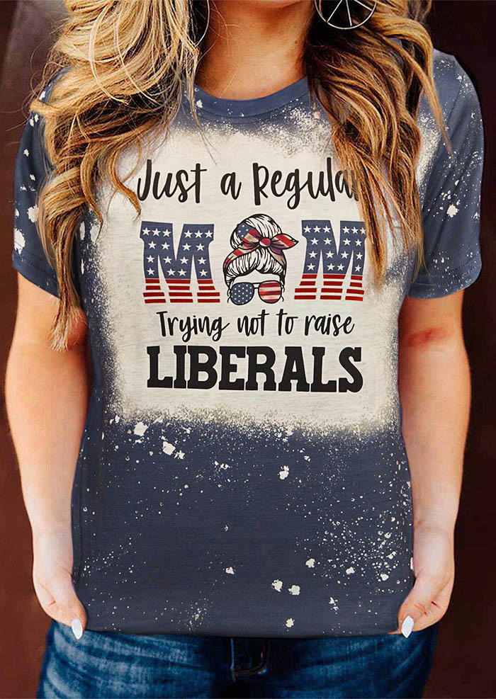 

T-shirts Tees Just A Regular Mom Trying Not To Raise Liberals T-Shirt Tee in Dark Grey. Size