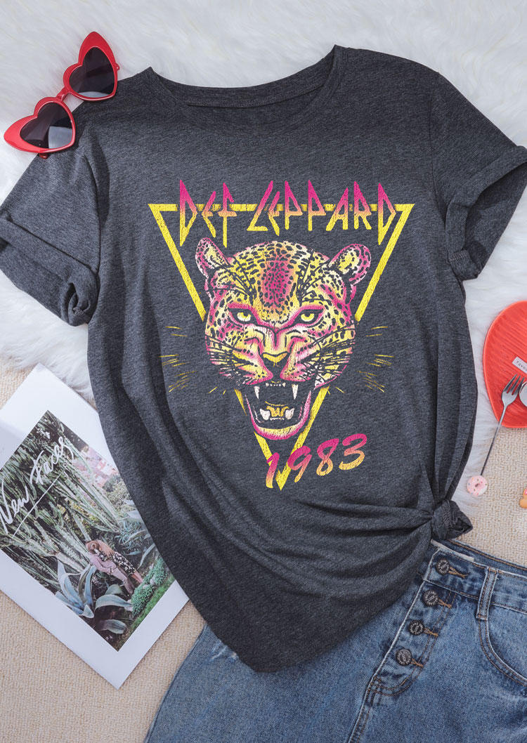 

T-shirts Tees Leopard 1983 O-Neck T-Shirt Tee - Dark Grey in Gray. Size