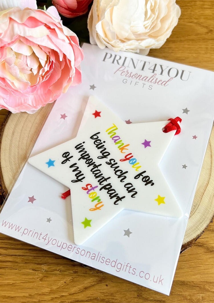 

Thank You For Being Such An Important Part Of My Story Pendant Ornament in Multicolor. Size