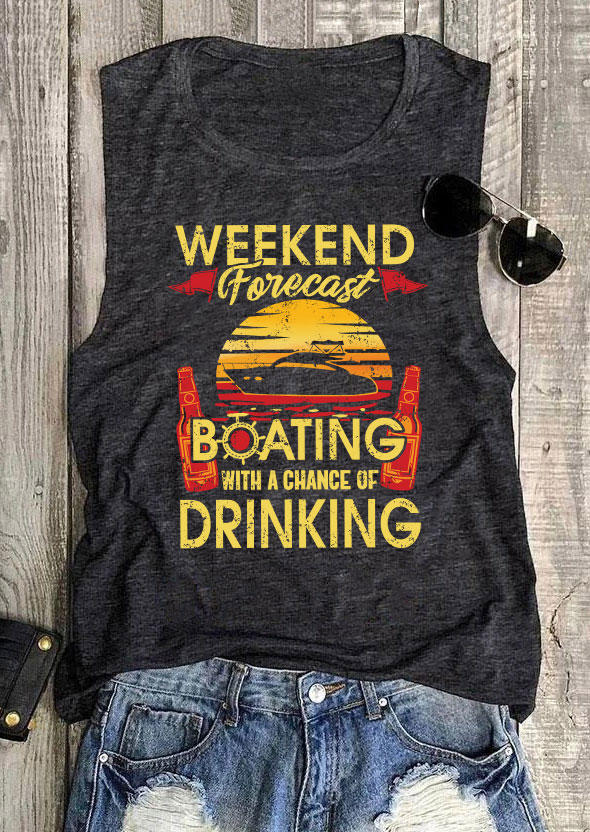 Weekend Forecast Boating With A Chance Of Drinking Tank - Dark Grey
