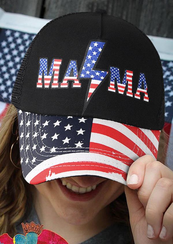 

Hats Mama American Flag Baseball Cap in Multicolor. Size