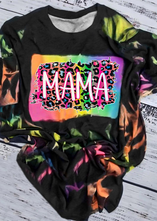 

T-shirts Tees Leopard Mama Tie Dye T-Shirt Tee in Multicolor. Size