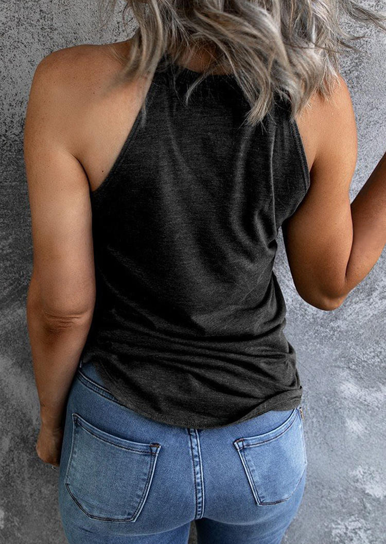 

Tank Tops O-Neck Casual Camisole in Dark Grey. Size