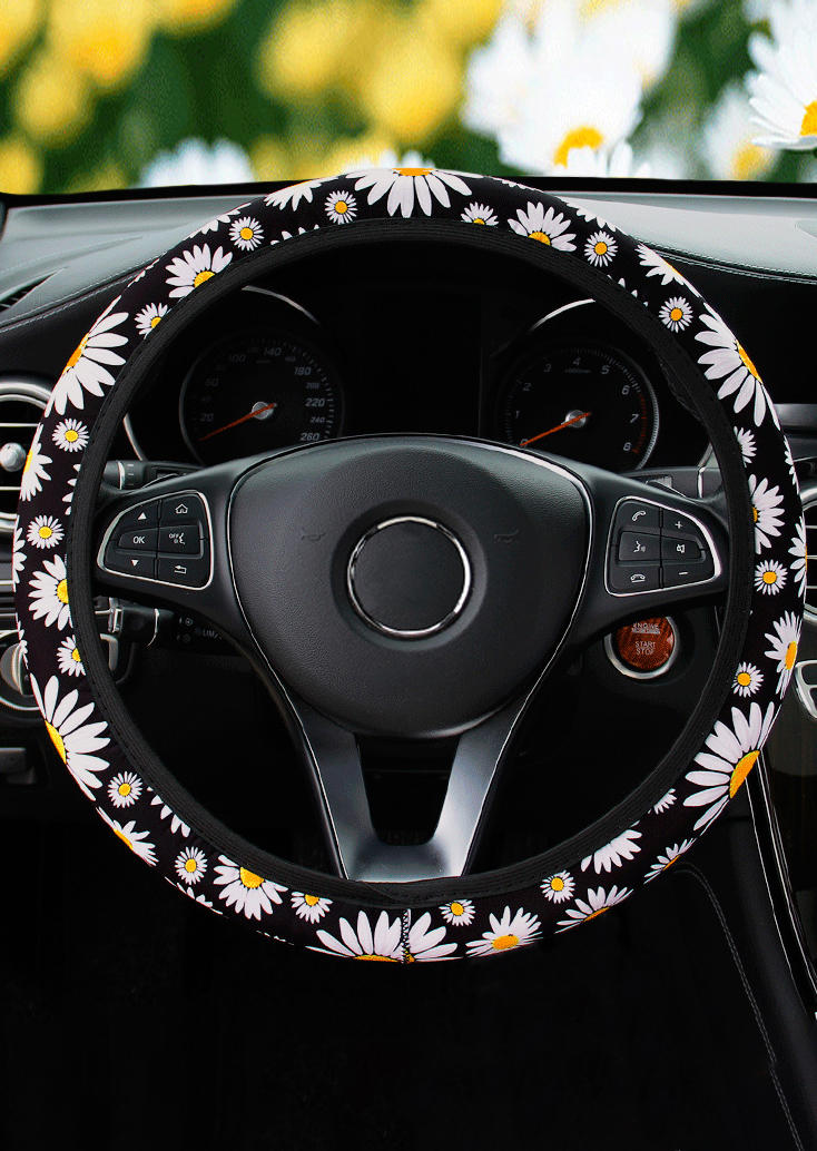 

Universal Daisy Steering Wheel Cover in Multicolor. Size