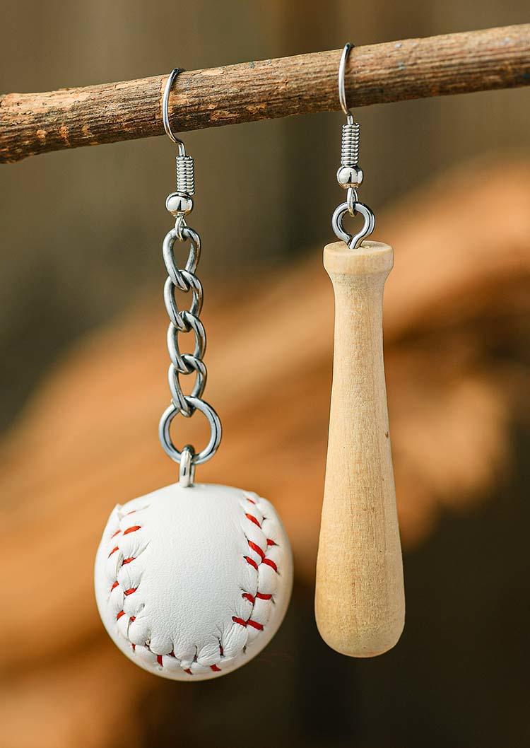 

Earrings Baseball Asymmetric Alloy Hook Earrings in Multicolor. Size