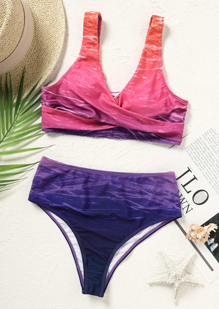 

Bikini Sets Gradient Criss-Cross Bikini Set in Multicolor. Size: ,L