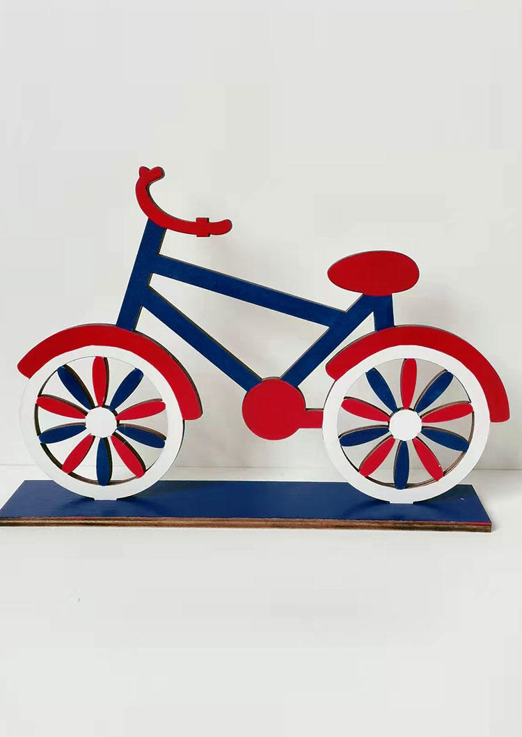 Patriotic  Bicycle Wooden Table Decoration Ornament