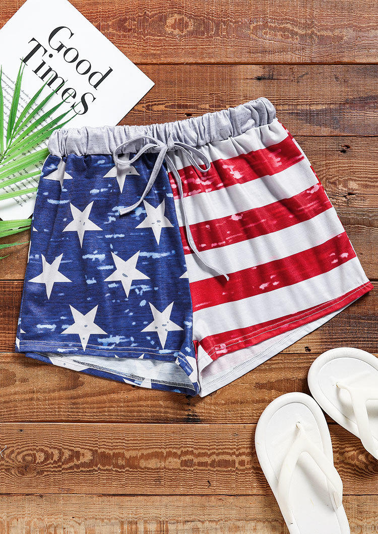 

Shorts American Flag Drawstring Shorts in Multicolor. Size