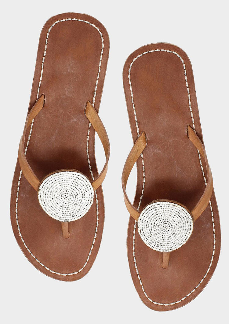 

Slippers Summer Flat Flip Flops Slippers in Light Brown. Size: ,38,39,40,41