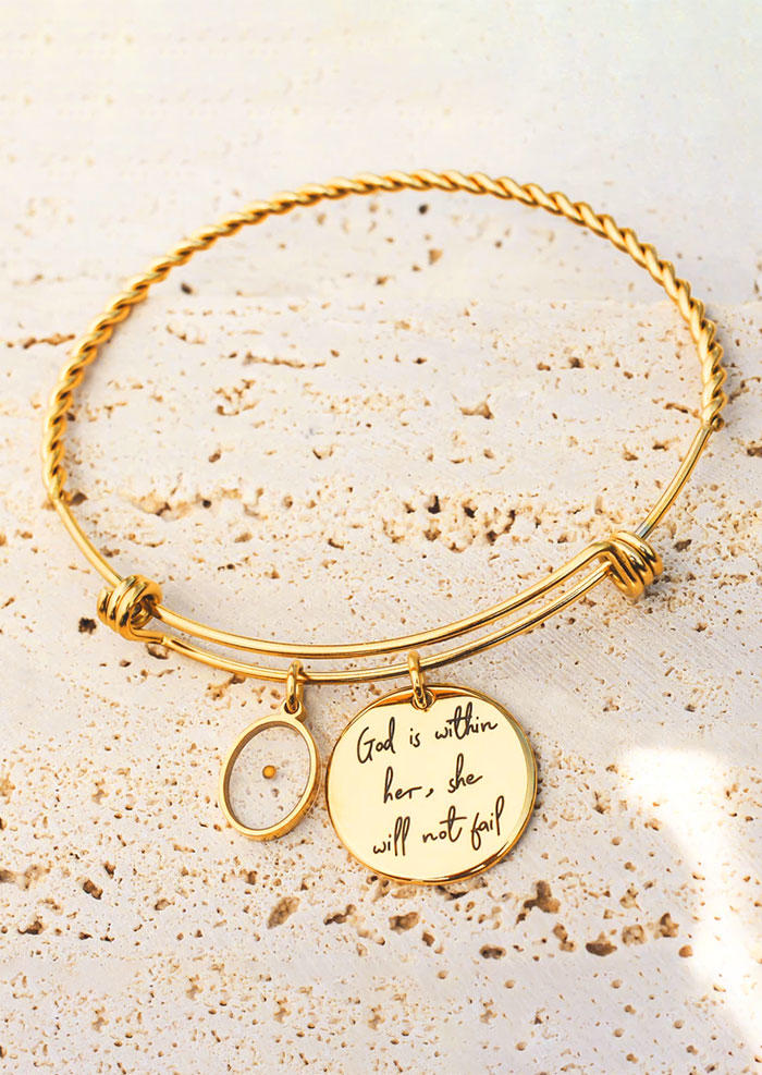 Bracelet God Is Within Her She Will Not Fail Bracelet in Gold,Silver. Size: One Size