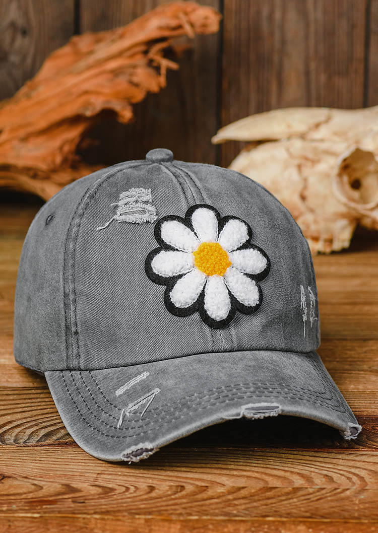 

Hats Daisy Criss-Cross Hollow Out Baseball Cap in Gray,Dark Grey. Size