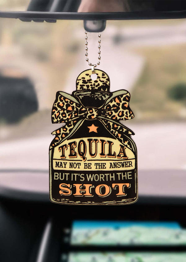 Tequila May Not Be The Answer But It's Worth The Shot Leopard Pendant Ornament in Multicolor. Size: One Size