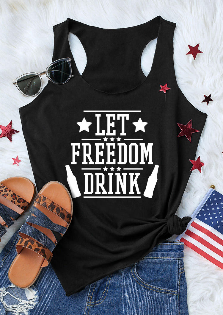 Let Freedom Drink Star Racerback Tank - Black 535058
