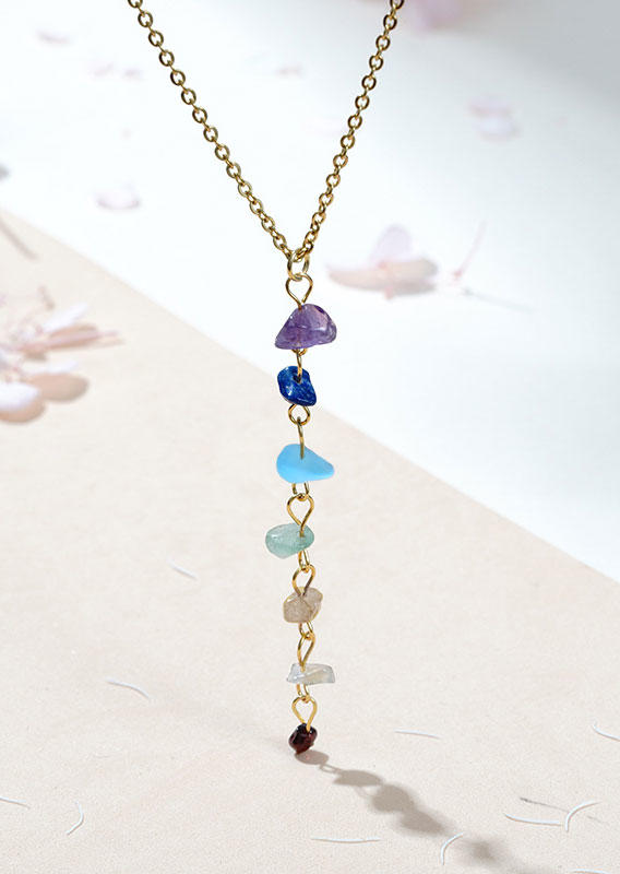 

Necklaces Colorful Crystal Alloy Pendant Necklace in Gold. Size