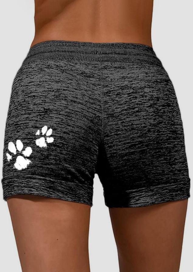 Shorts Dog Paw Mom High Waist Shorts - Dark Grey in Gray. Size: S