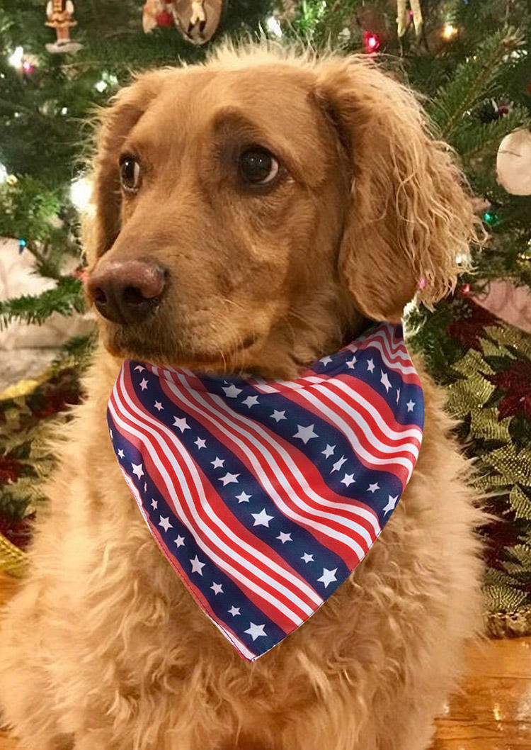 Pet Products American Flag Pet Triangle Scarf in Pattern1,Pattern2. Size: One Size