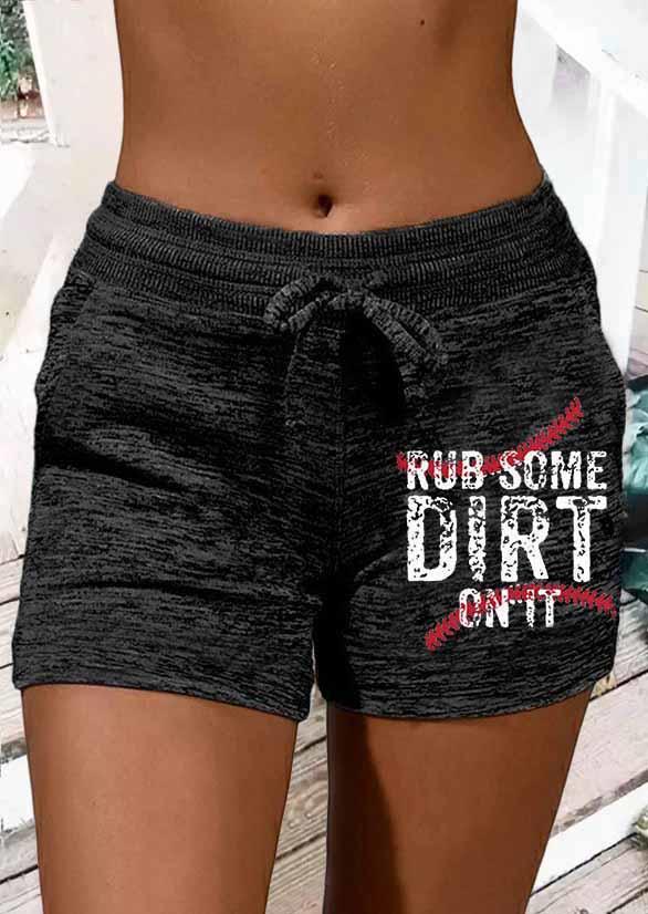 

Shorts Rub Some Dirt On It Baseball Drawstring Shorts in Dark Grey. Size