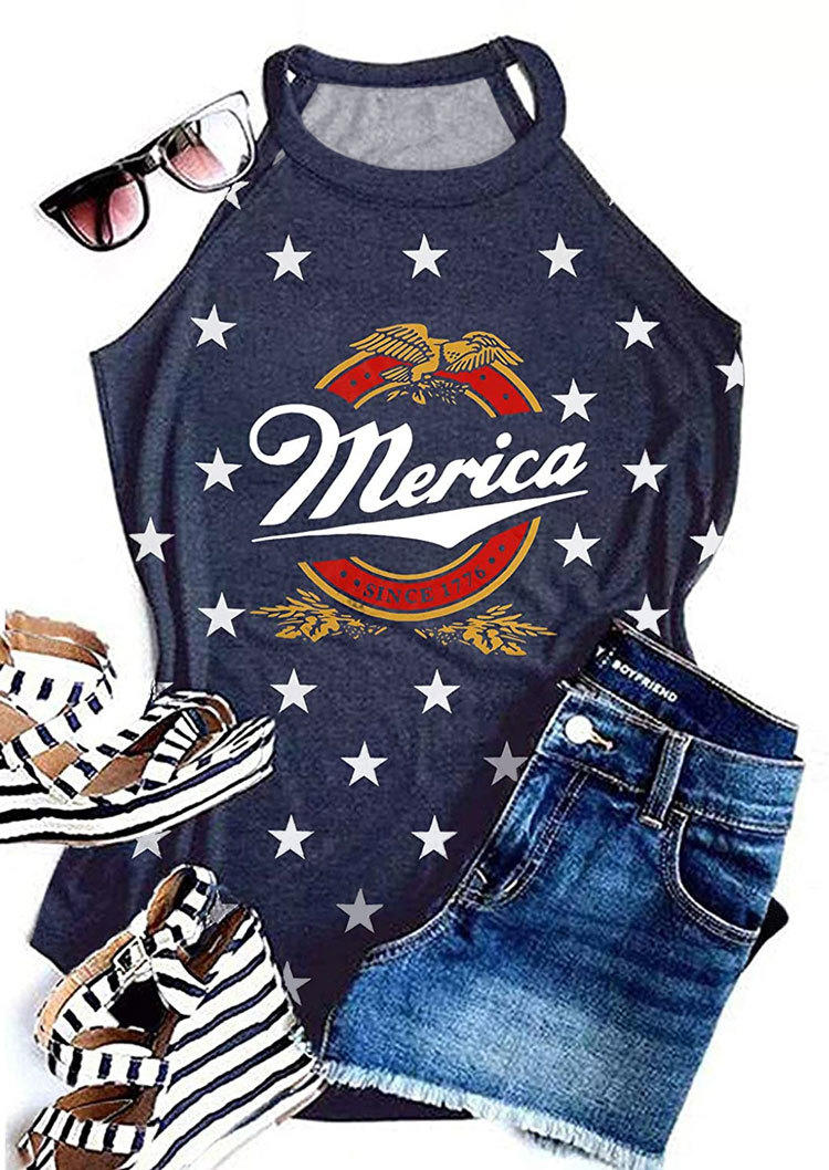 

Tank Tops Merica Since 1776 Star Camisole - Navy Blue in Blue. Size