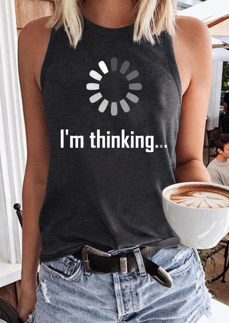

Tank Tops I'm Thinking O-Neck Casual in Dark Grey. Size