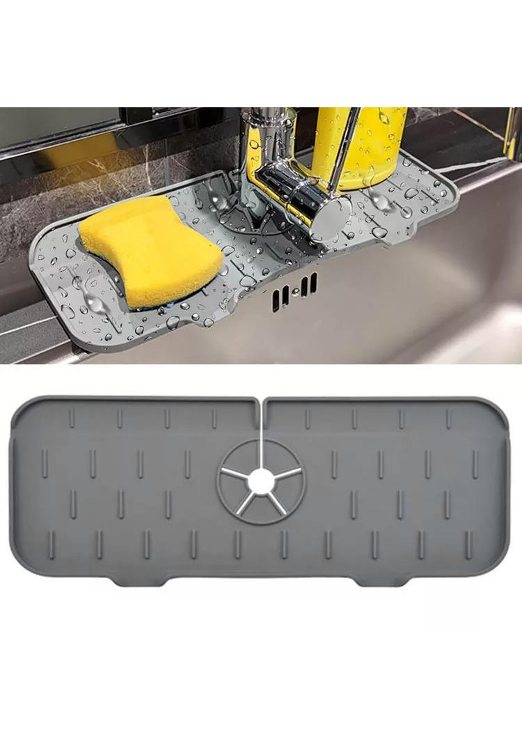 

Tools Silicone Sink Faucet Splash Guard Pad in Black. Size