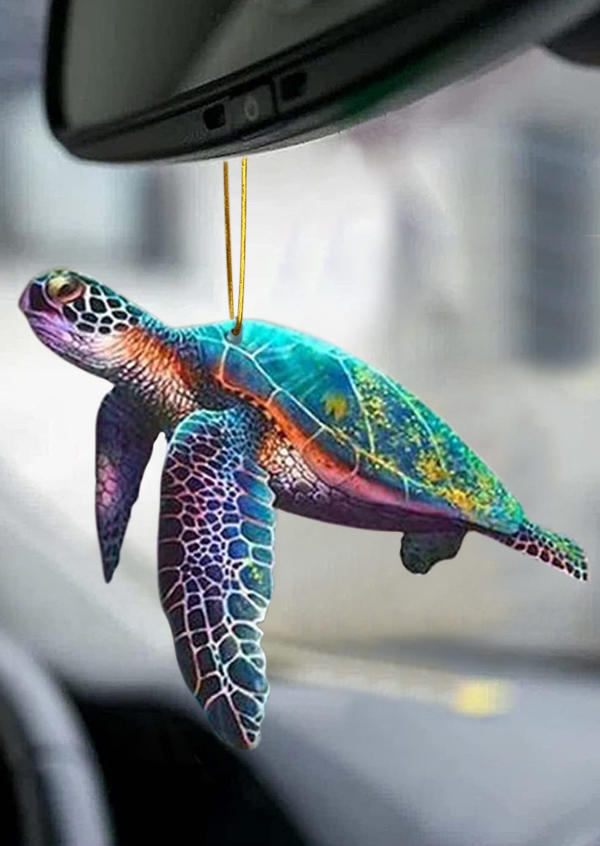 

Turtle Floral Acrylic Car Decoration Ornament in Pattern1. Size