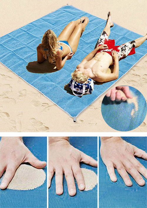 

Outdoor Products Outdoor Lightweight Sand Proof Beach Mat Blanket in Light Blue. Size