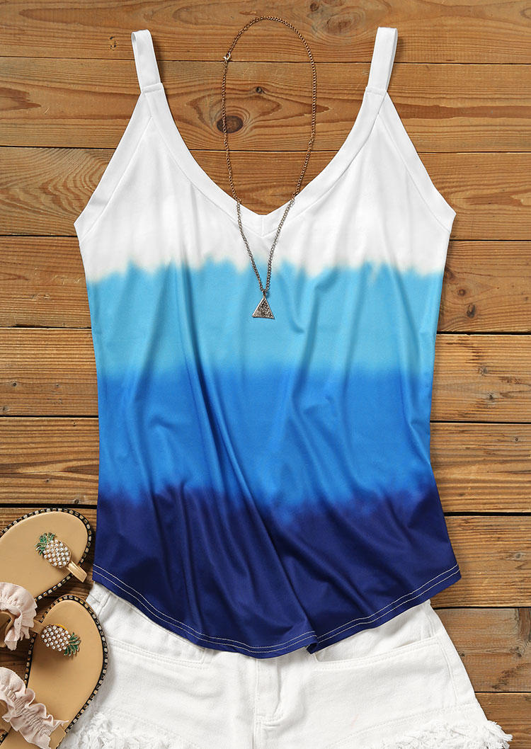 

Tank Tops Gradient V-Neck Camisole in Blue. Size