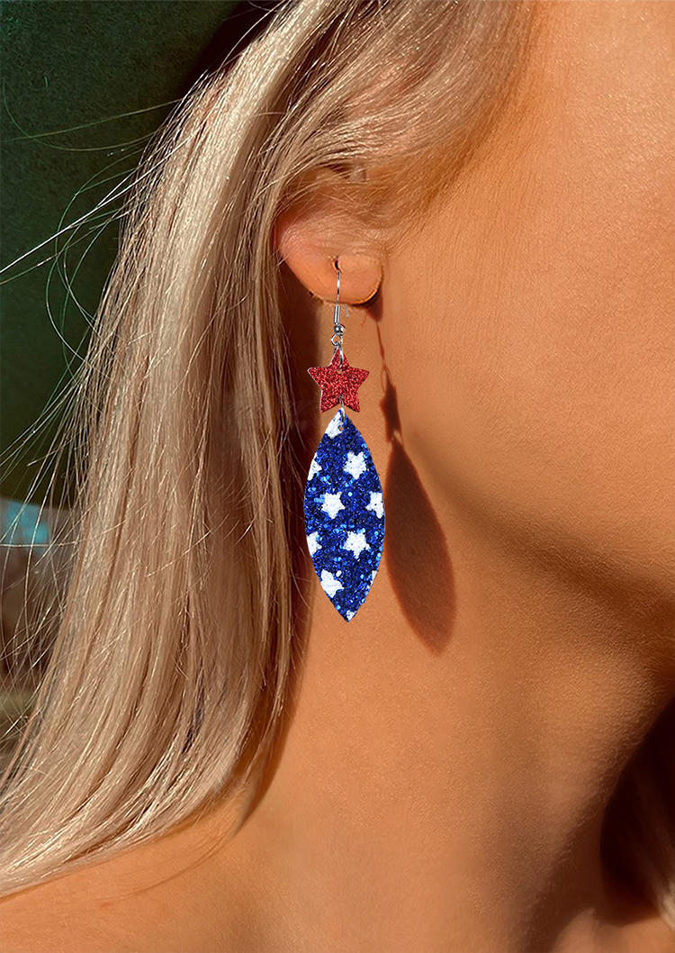 

Earrings Glitter Star Leaf Hook Earrings in Multicolor. Size