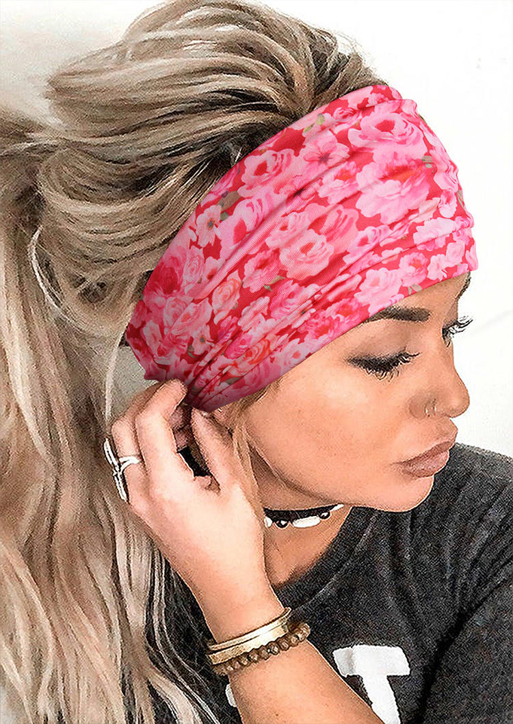 

Floral Workout Sweatband Running Sport Wide Headband in Multicolor. Size