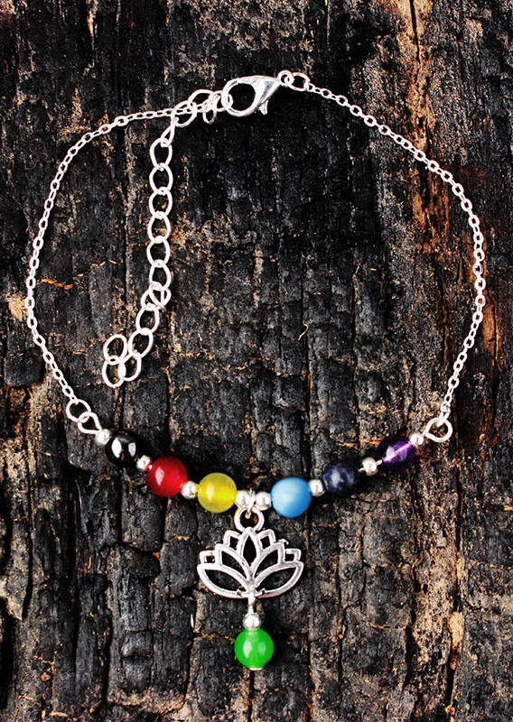 

Body Jewelry Colorful Beading Lotus Alloy Anklet in Multicolor. Size