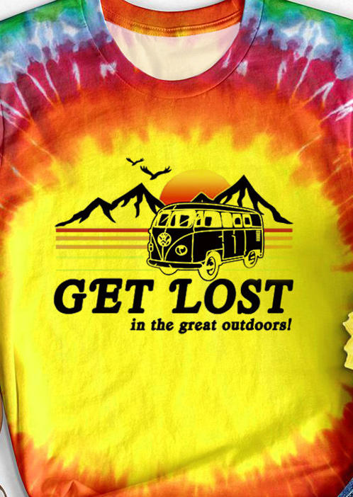 Get Lost In The Great Outdoors Tie Dye T-Shirt Tee