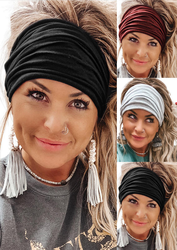 

Ruched Elastic Sports Wide Headband in Red. Size