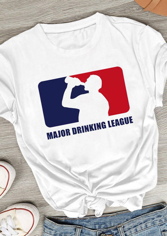 Major Drinking League T-Shirt Tee - White
