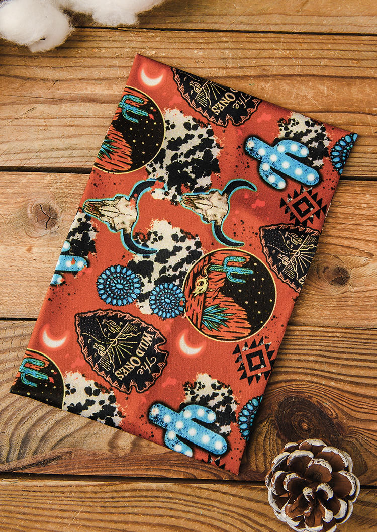 

The Wild Ones Aztec Geometric Steer Skull Headband in Multicolor. Size