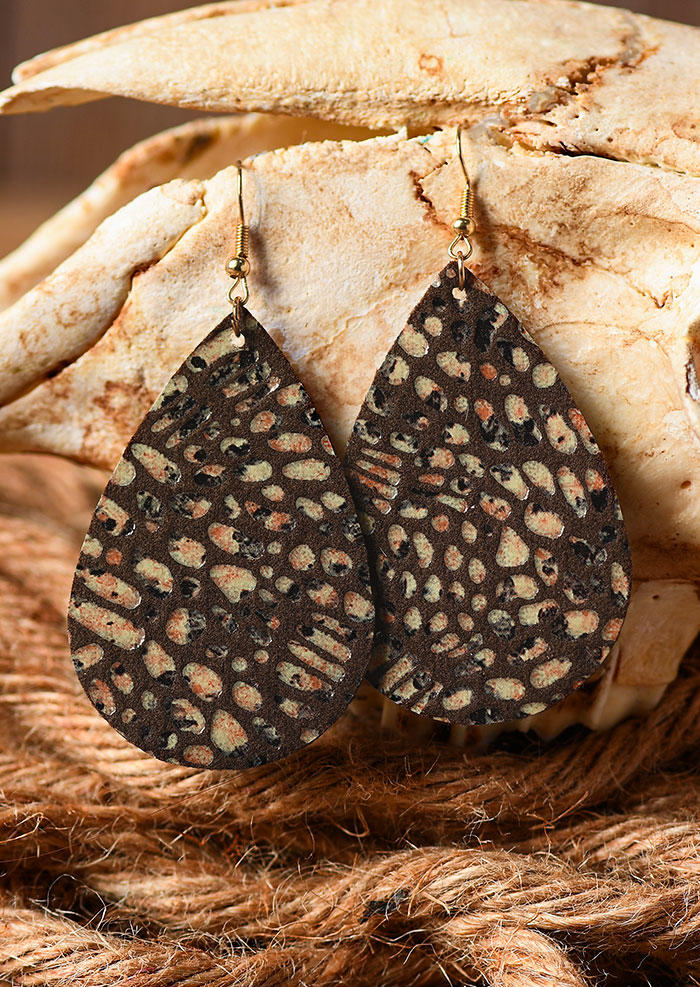Leopard Water Drop Earrings