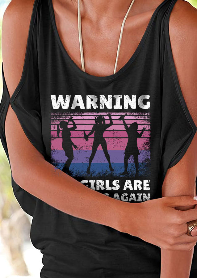 

Blouses Warning The Girls Are Drinking Again Cold Shoulder Blouse in Black. Size