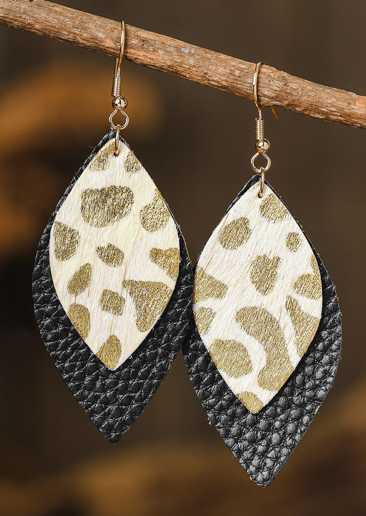 

Earrings Leopard Double-Layered Earrings in Black. Size