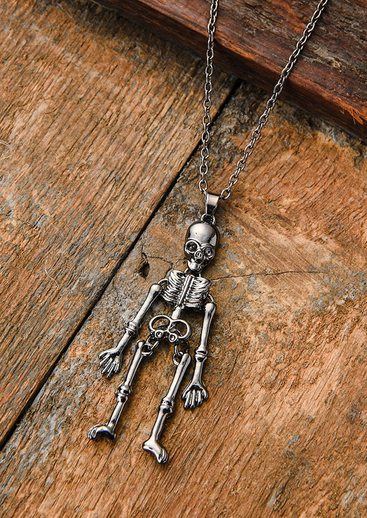 

Necklaces Skeleton Alloy Pendant Necklace in Black. Size