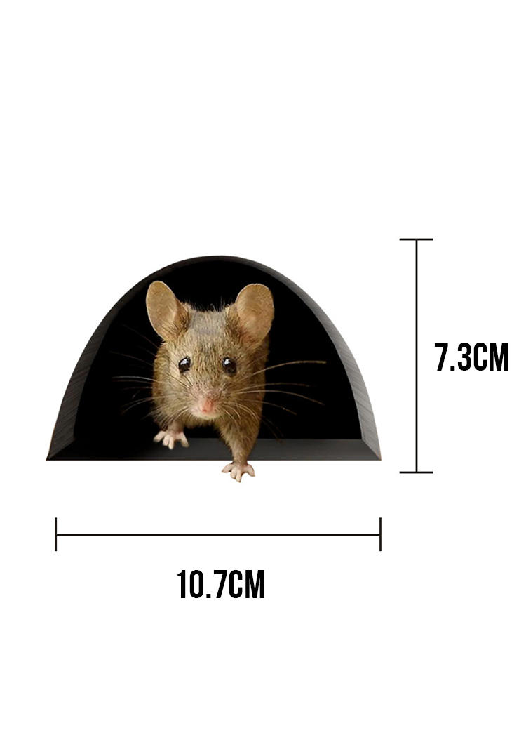 

5Pcs 3D Cartoon Mouse In A Hole Decoration Wall Sticker in Pattern2. Size