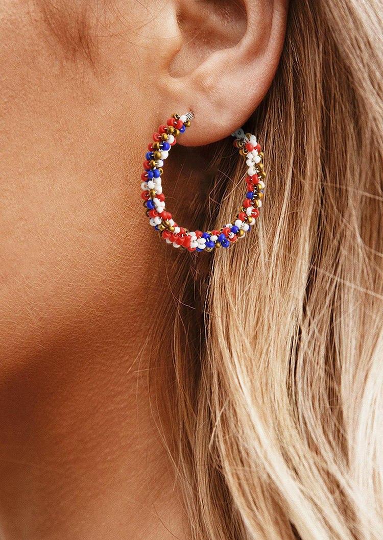 Earrings Simple Large Circle Beading Earrings in Multicolor. Size: One Size