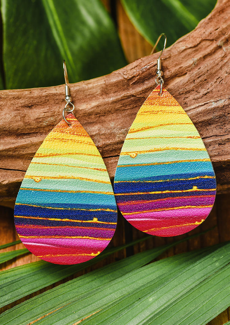 

Earrings Colorful Gradient Water Drop Earrings in Multicolor. Size