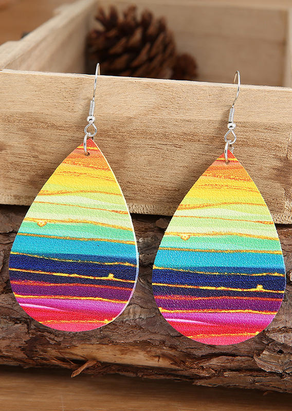 Colorful Gradient Water Drop Earrings