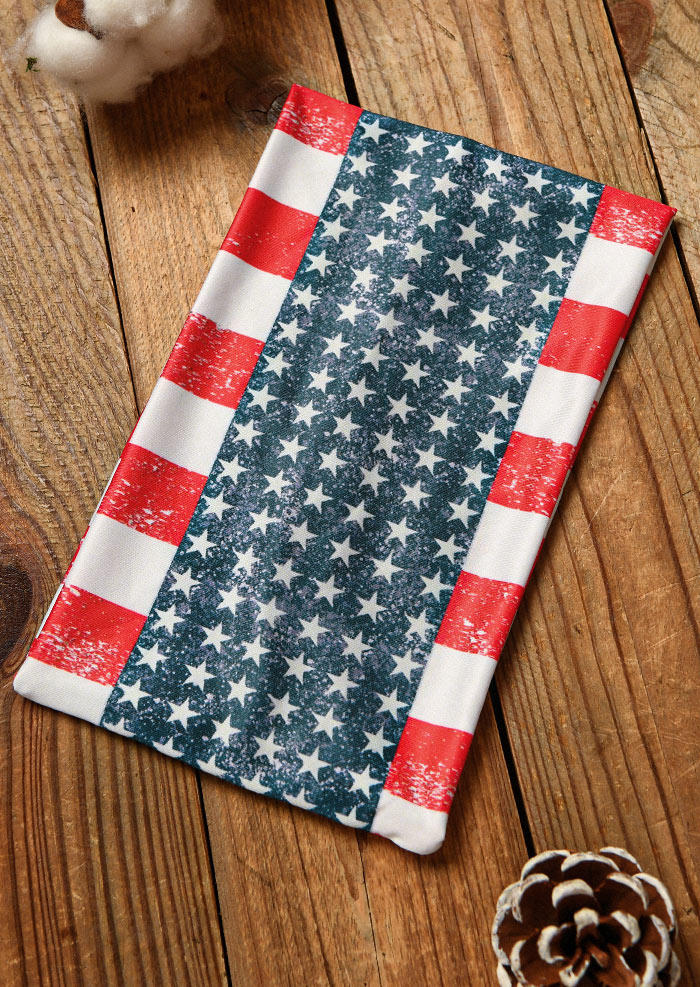 

American Flag Star Yoga Wide Headband in Multicolor. Size