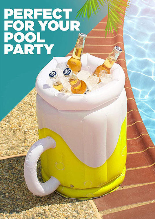 

Outdoor Inflatable Beer Ice Bucket Cooler in Yellow. Size