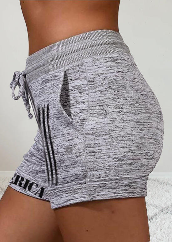 

Shorts American Flag Pocket Drawstring Shorts in Gray. Size: ,XL
