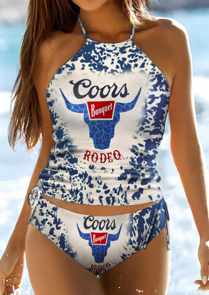 

Tankinis Coors Banquet Rodeo Leopard Steer Skull Tankini Set in White. Size: ,M,L,XL