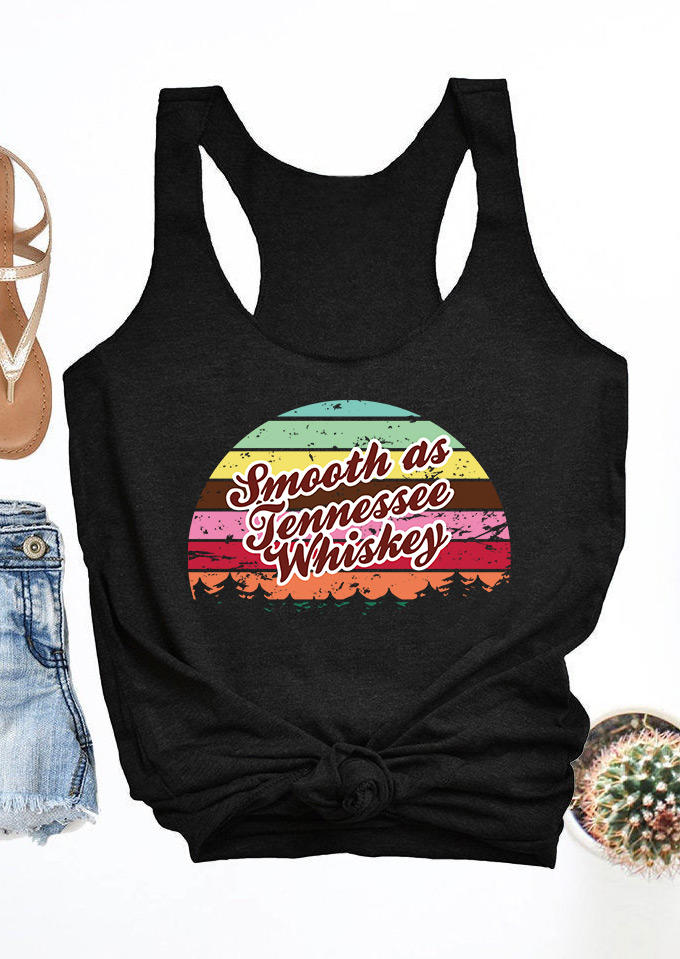 Tank Tops Smooth As Tennessee Whiskey Racerback Tank Top in Black. Size: M