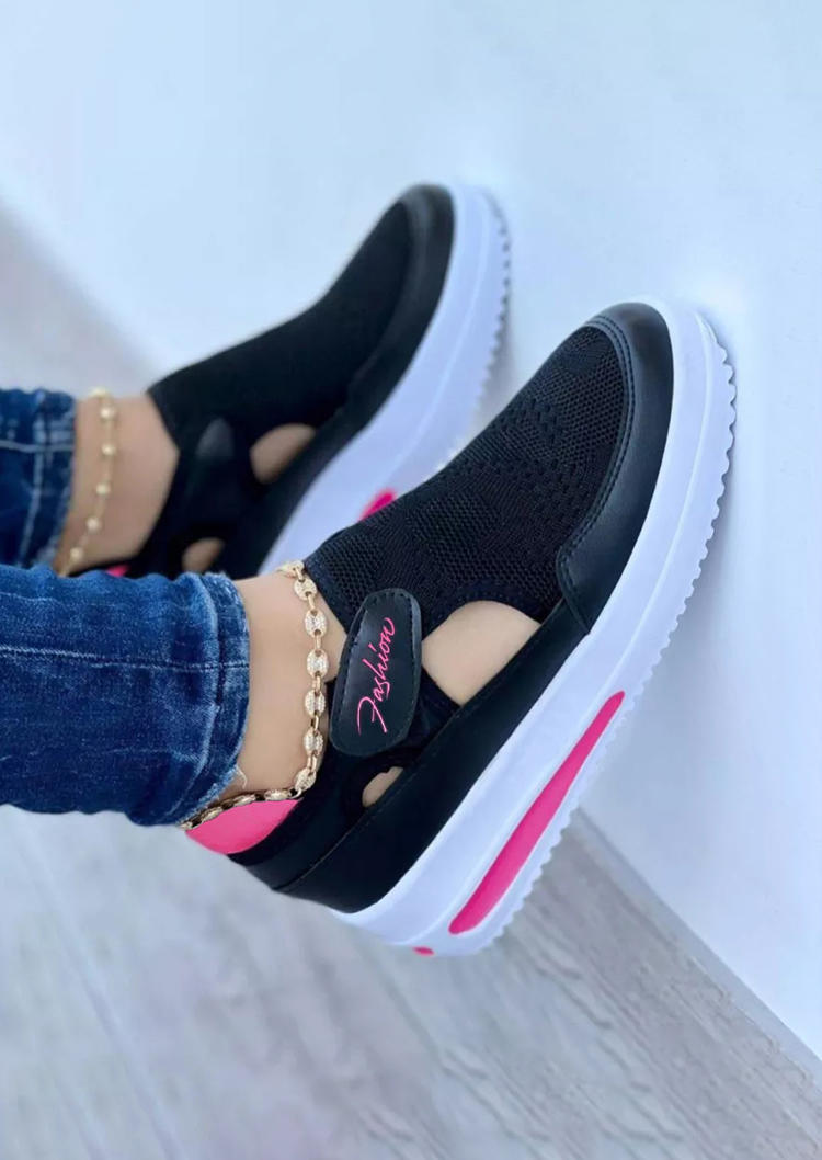 

Sneakers Breathable Hollow Out Velcro Sneakers in Black. Size: ,39,41