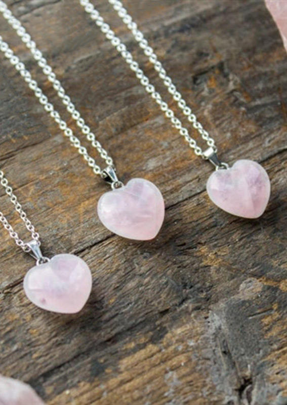 

Necklaces Love Heart Gemstone Pendant Necklace in Silver. Size