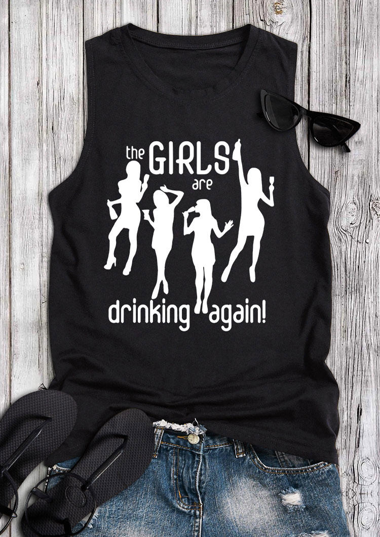 

Tank Tops The Girls Are Drinking Again Tank Top in Black. Size: ,XL